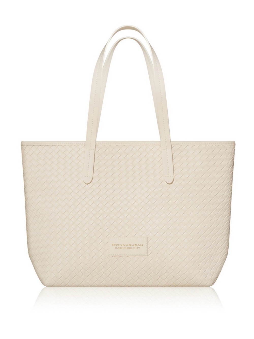 Donna Karan Cream Woven Leather Tote